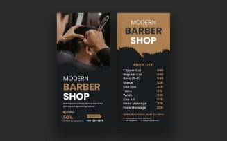 Beauty Salon Barbershop Rack Card Template