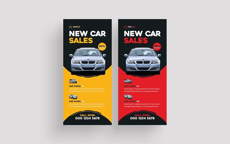 Car Sale Rack Card or Dl Flyer Design Template Corporate Identity