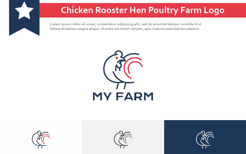 Chicken Rooster Hen Poultry Animal Farm Logo Logo Template