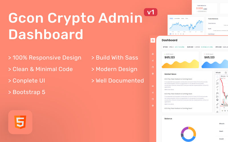 Gcon Cryptocurrency Exchange Admin Dashboard Admin Template