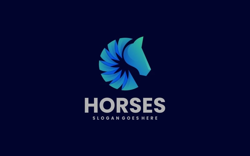 Horse Gradient Logo Style 5 Logo Template