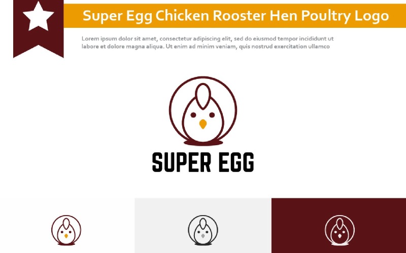Super Egg Chicken Rooster Hen Poultry Animal Farm Logo Logo Template