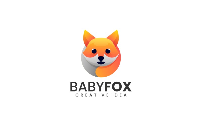 Baby Fox Gradient Logo Style Logo Template