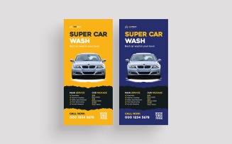 Car Wash Rack Card Design Template