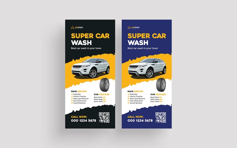 Car Wash Rack Card Design Corporate Identity