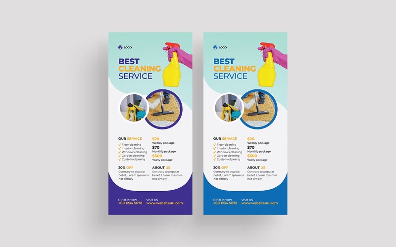 Cleaning Service Rack Card Template Corporate Identity
