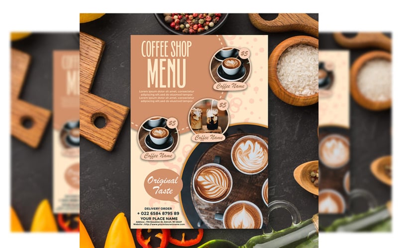 Coffee Menu Flyer Template #5 Corporate Identity