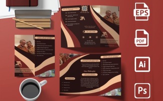 Elegant Brown Trifold Brochure Template | Professional & Print-Ready Design