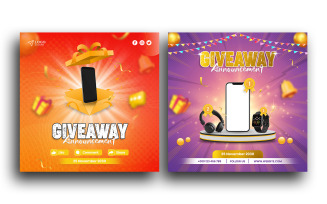 Give Away Contest social media post Banner template