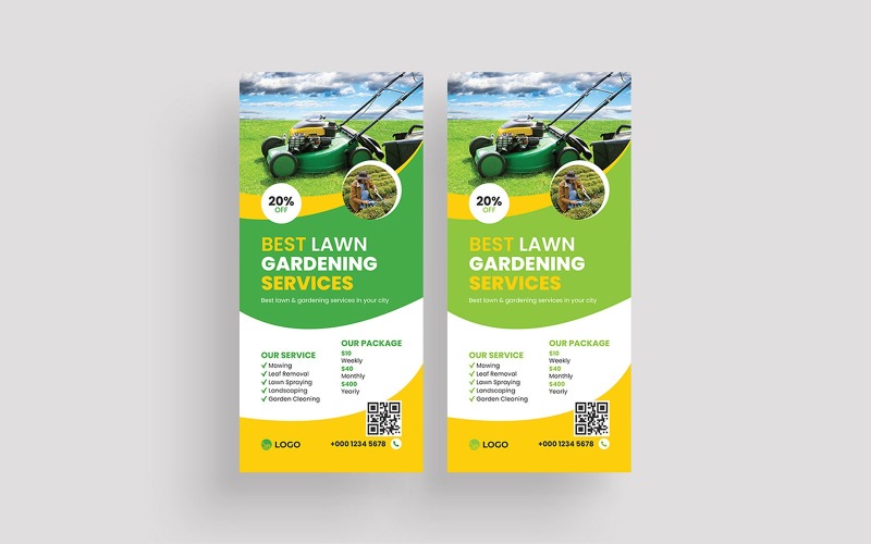 Lawn Mower Rack Card Design Template Corporate Identity