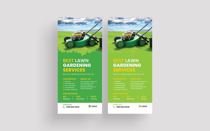 Lawn Mower Rack Card Template Corporate Identity
