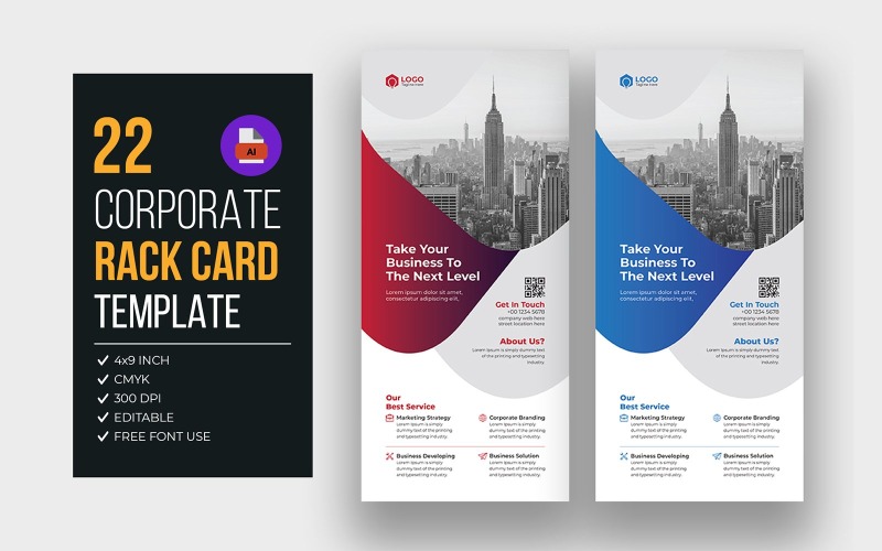 Modern Corporate Rack Card Bundle Corporate Identity