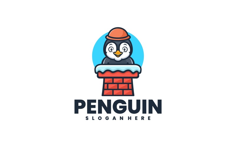 Penguin Cartoon Logo Style 3 Logo Template