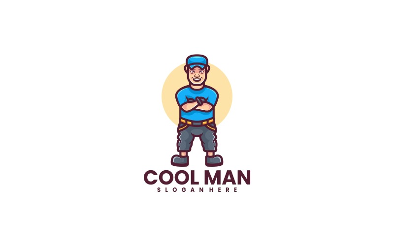 Cool Man Cartoon Logo Style Logo Template