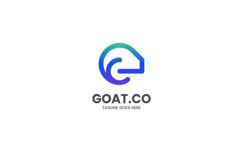 Goat Line Art Gradient Logo Design Logo Template