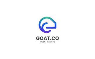Goat Line Art Gradient Logo Design