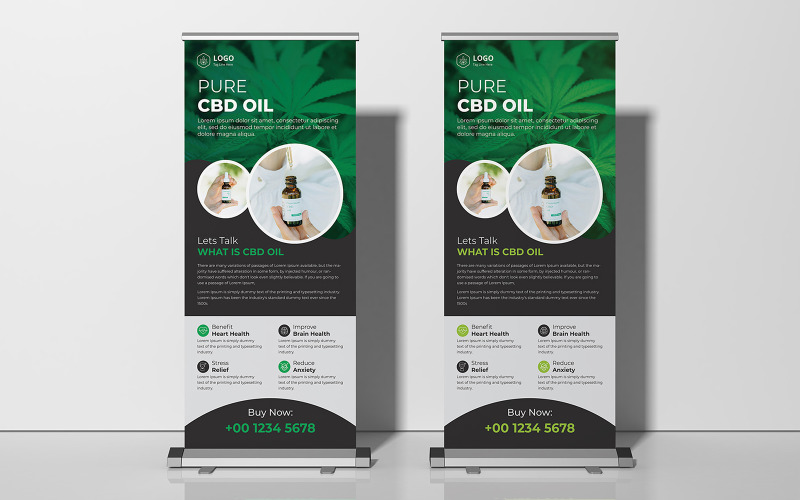 Hemp or cbd product roll-up banner template Corporate Identity