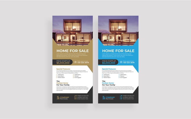 Real Estate Home Sale Rack Card Template Corporate Identity