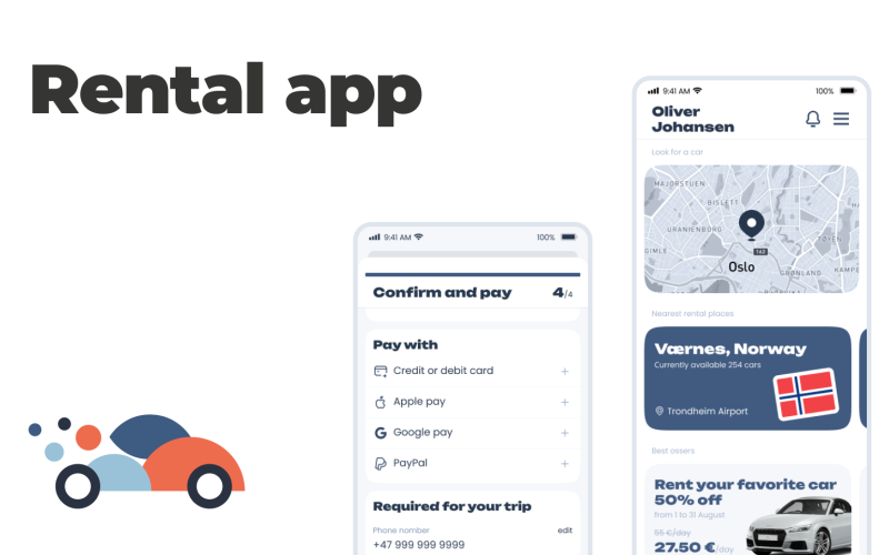 Rental Car — Free Rental App Template UI Element