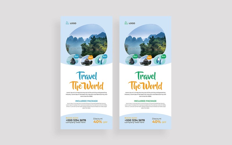 Travel Rack Card or Dl Flyer Design Template Corporate Identity