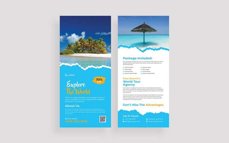 Travel Tour Dl Flyer Design Template Corporate Identity