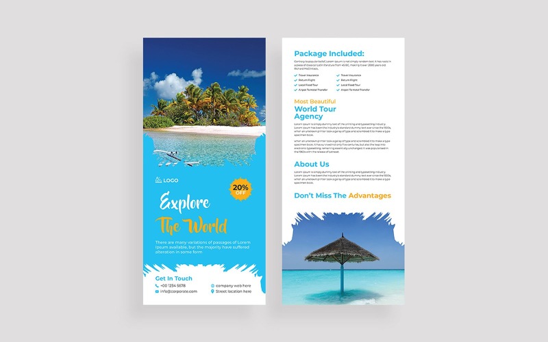 Travel Tour Dl Flyer Template Corporate Identity