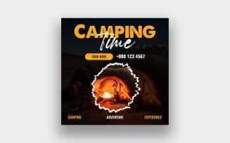 Adventure camping social media post