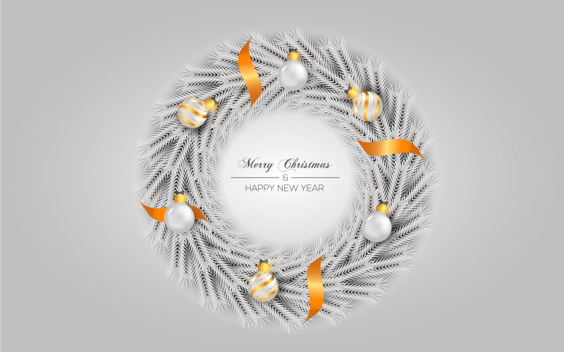 Best christmas wishes wreath with decorated holiday wreath flat vector design Illustration