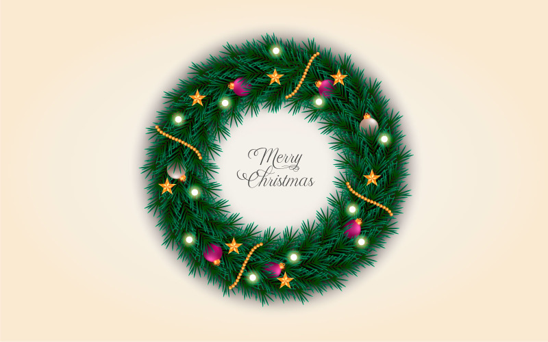 Best christmas wishes wreath with decorated holiday wreath Illustration