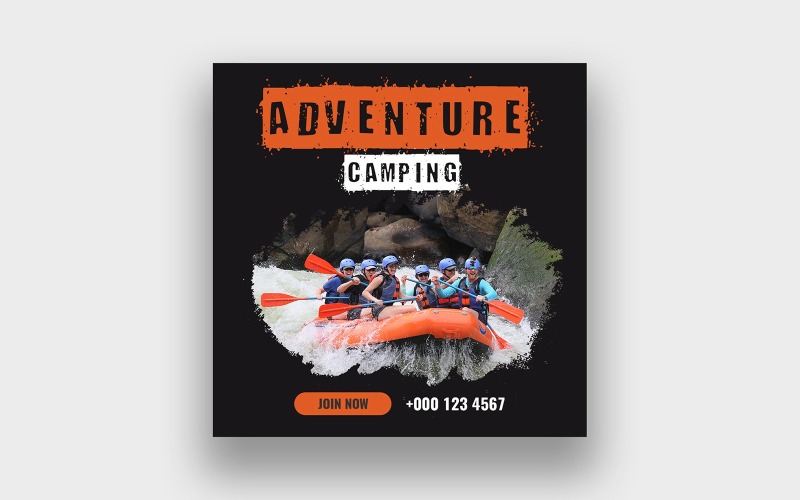 Camping Instagram Post Template Social Media