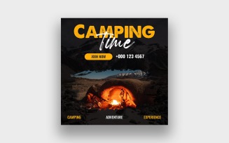 Camping social media web banner