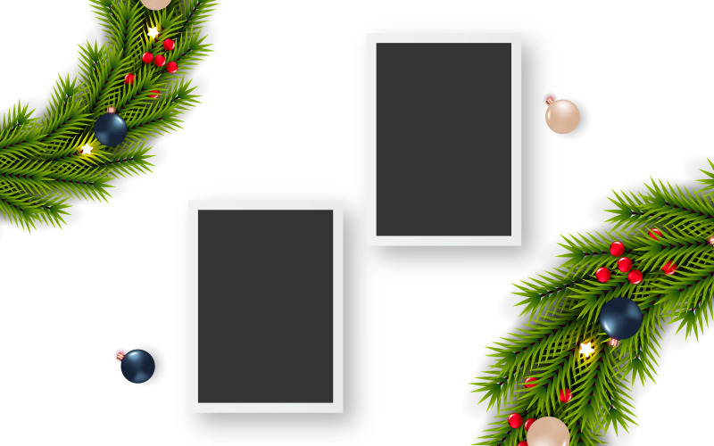 christmas frame Best christmas wishes wreath with decorated holiday wreath flat vector illustration Illustration