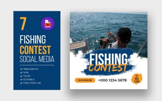 Fishing Social Media Template Bundle