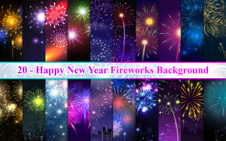 Happy New Year Fireworks Background, Happy New Year Background