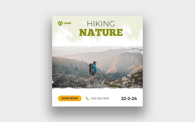 Hiking Facebook Post Template Social Media