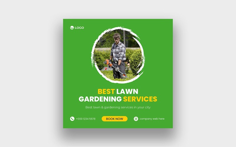 Lawn Mower Social Media Post Design