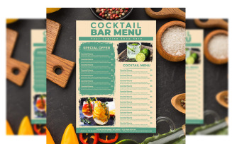 Modern cocktails menu Template