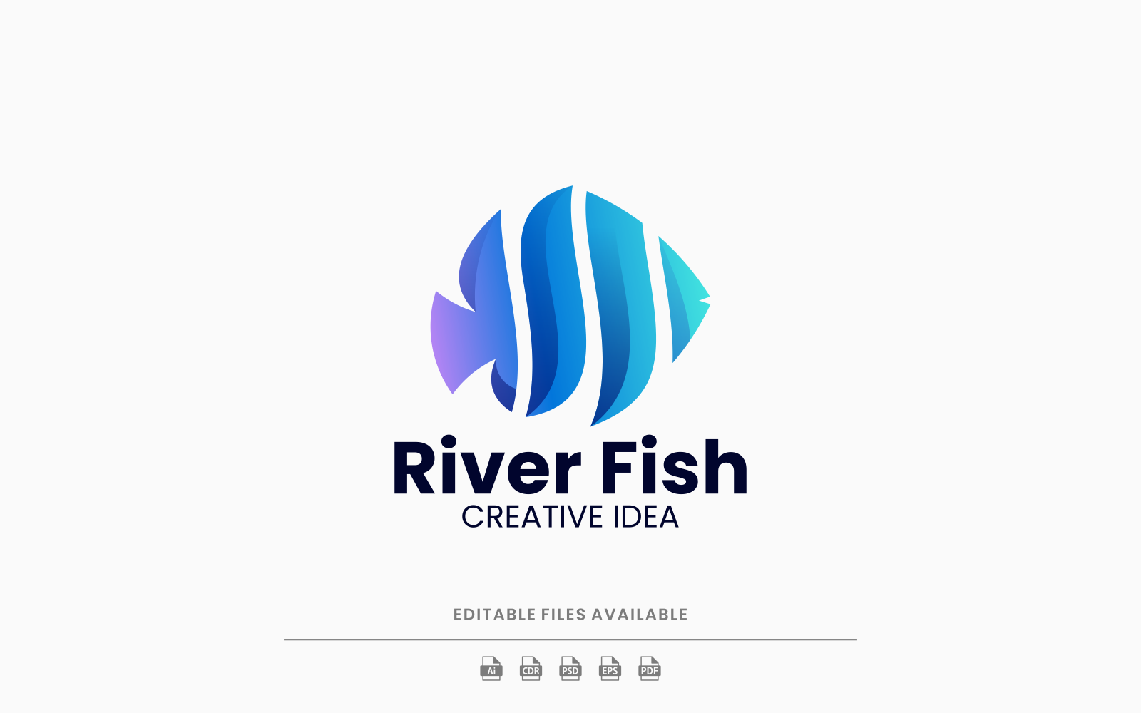 Fish Gradient Logo Template 5