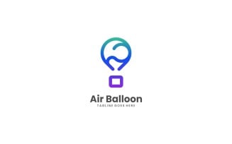 Air Balloon Line Art Gradient Logo