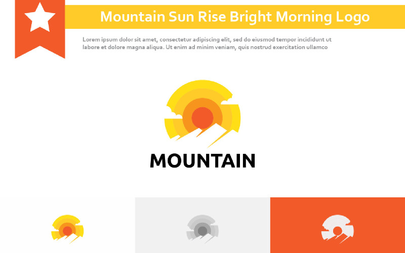 Mountain Sun Rise Bright Morning Sunrise Logo Logo Template