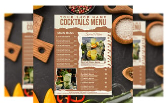 Vintage cocktails menu Template