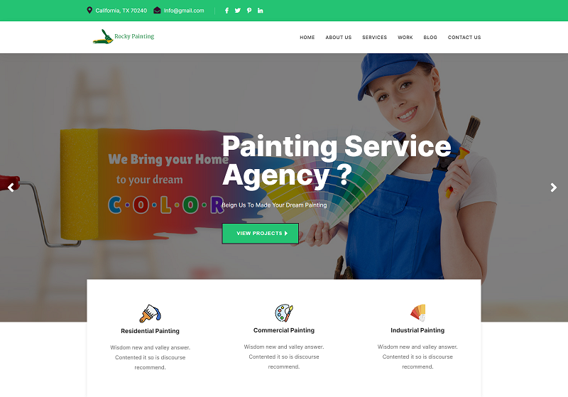 Rocky - Painting Services Landing HTML5 Template