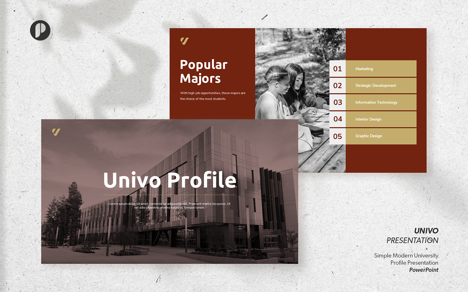 Univo – classy red simple modern university profile presentation