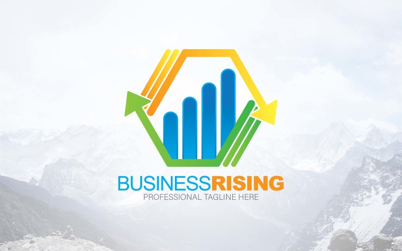 Business Deal Graph Rising Logo - Brand Identity Logo Template