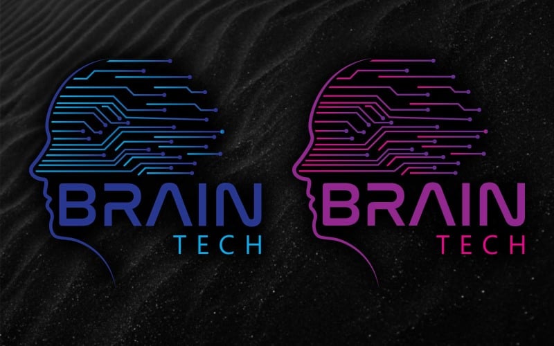 Creative Human Brain Technology Logo - Brand identity Logo Template
