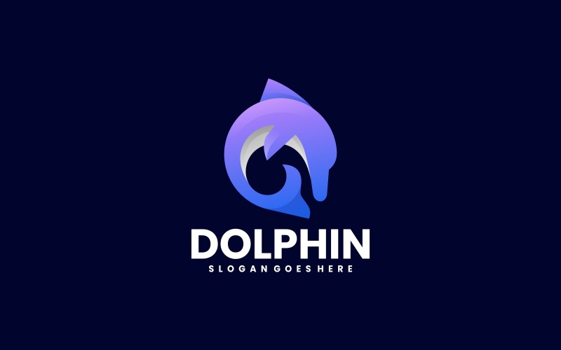 Dolphin Gradient Logo Style 2 Logo Template