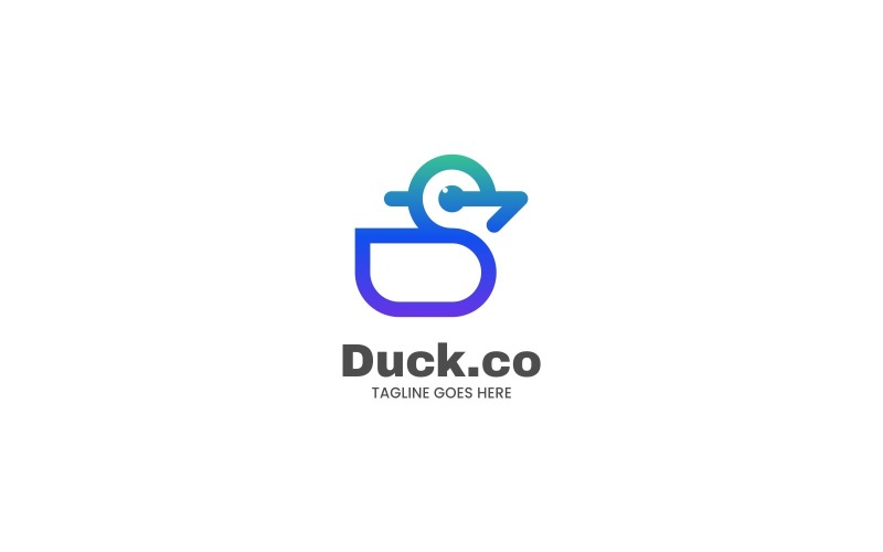 Duck Line Art Logo Style 2 Logo Template