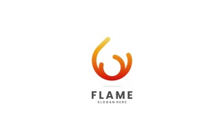 Flame Line Art Logo Style