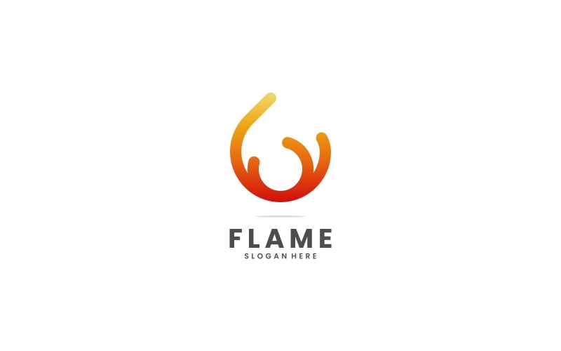Flame Line Art Logo Style Logo Template
