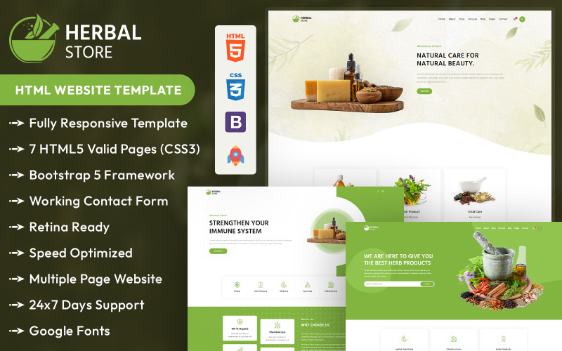 Herbal Store Responsive HTML Template Website Template